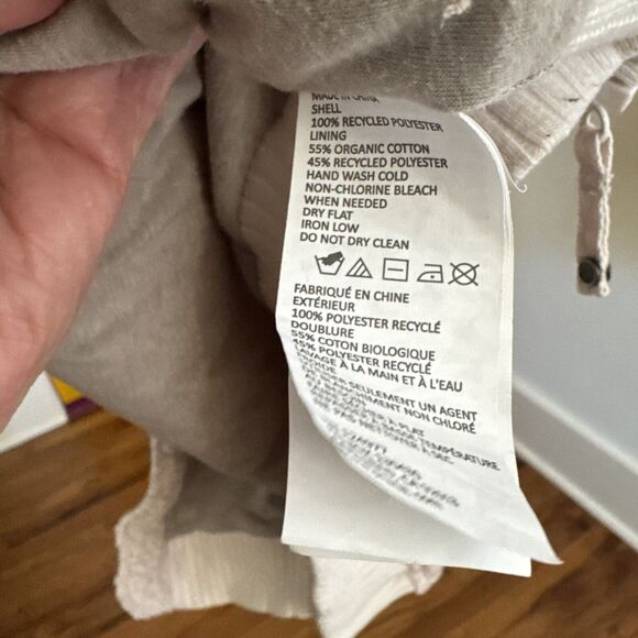 PrAna Cream Permafrost Sherpa Fleece Hooded Full Zip Hoodie Vest Size XL - Picture 8 of 13